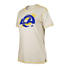 Los Angeles Rams New Era Women's Split T-Shirt - Cream cheap