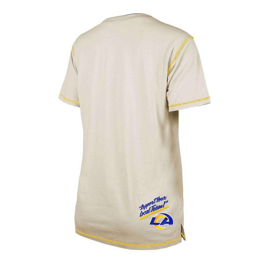 Los Angeles Rams New Era Women's Split T-Shirt - Cream cheap