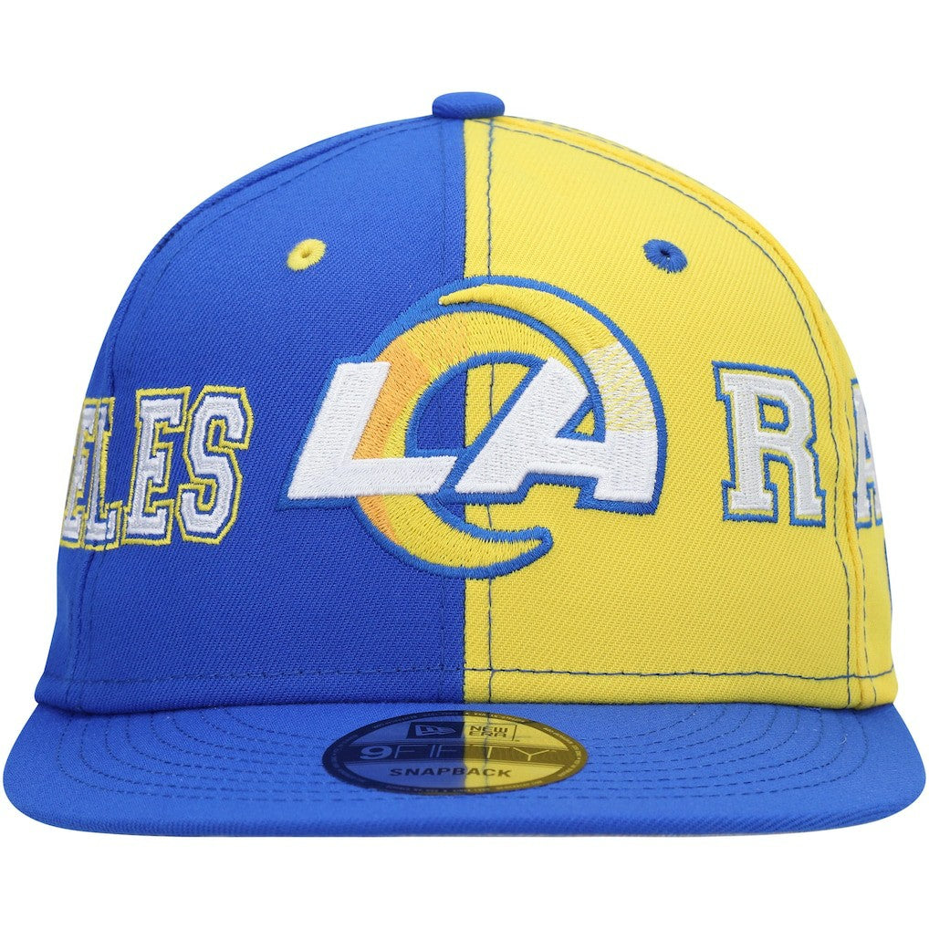 Los Angeles Rams New Era Team Split 9FIFTY Snapback Hat - Royal/Gold outlet