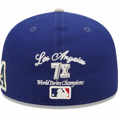 Los Angeles Dodgers 2020 World Series Champions  Letterman 59FIFTY Fitted Hat - Royal/Gray | New Era