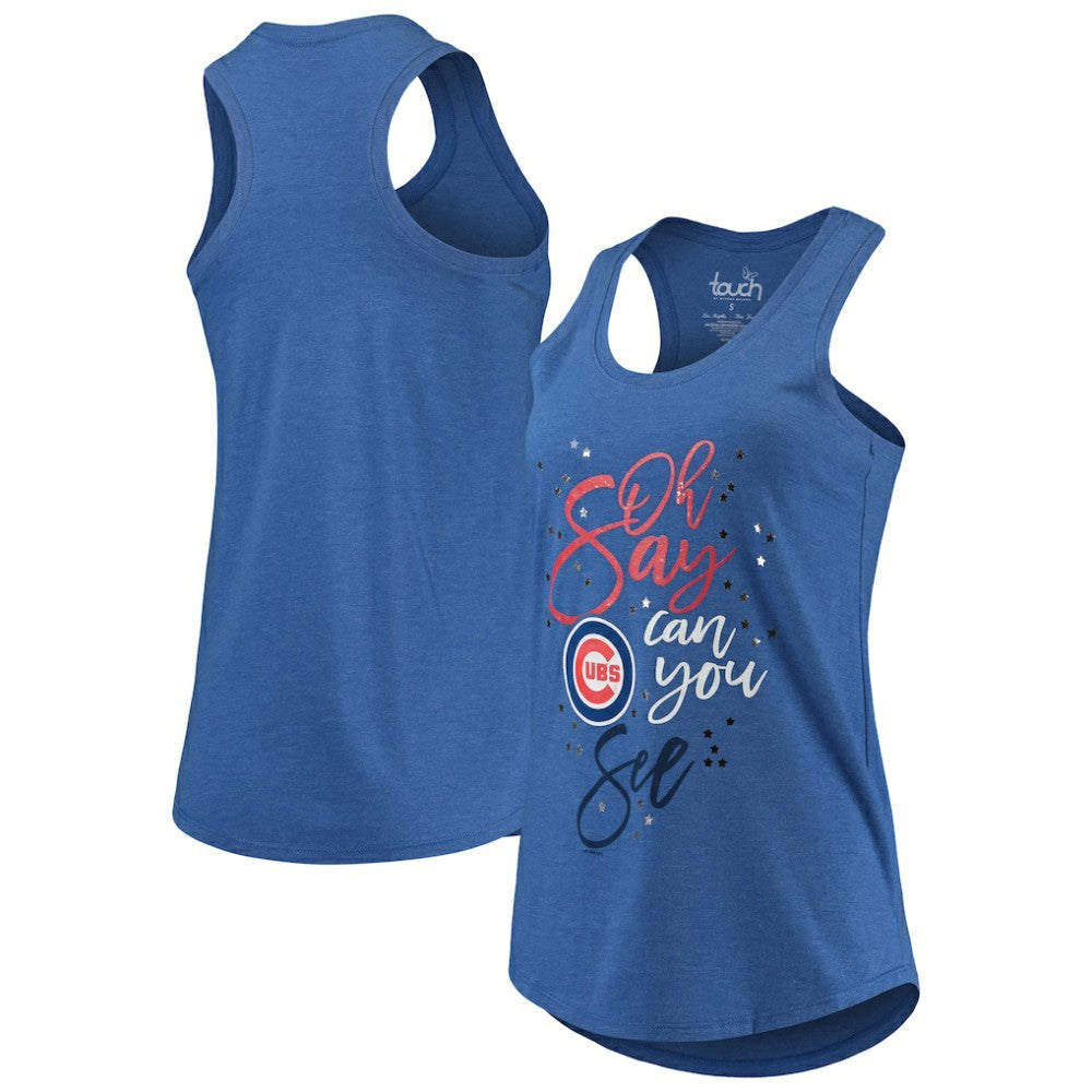 Chicago Cubs Touch Women's Americana Tri-Blend Racerback Tank Top - Royal