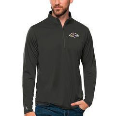 Baltimore Ravens Antigua Tribute Quarter-Zip Lightweight Pullover Top - Charcoal discount
