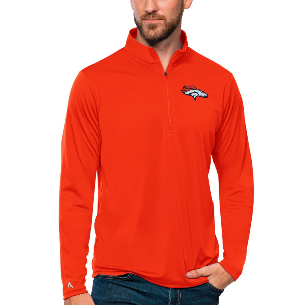 Denver Broncos Antigua Tribute Quarter-Zip Lightweight Pullover Top - Orange discount