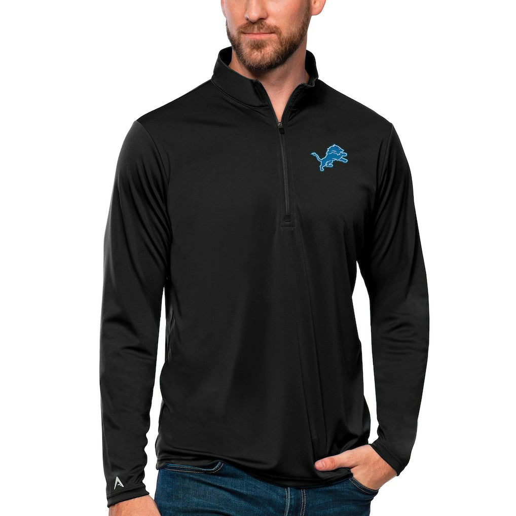 Detroit Lions Antigua Tribute Quarter-Zip Lightweight Pullover Top - Black online