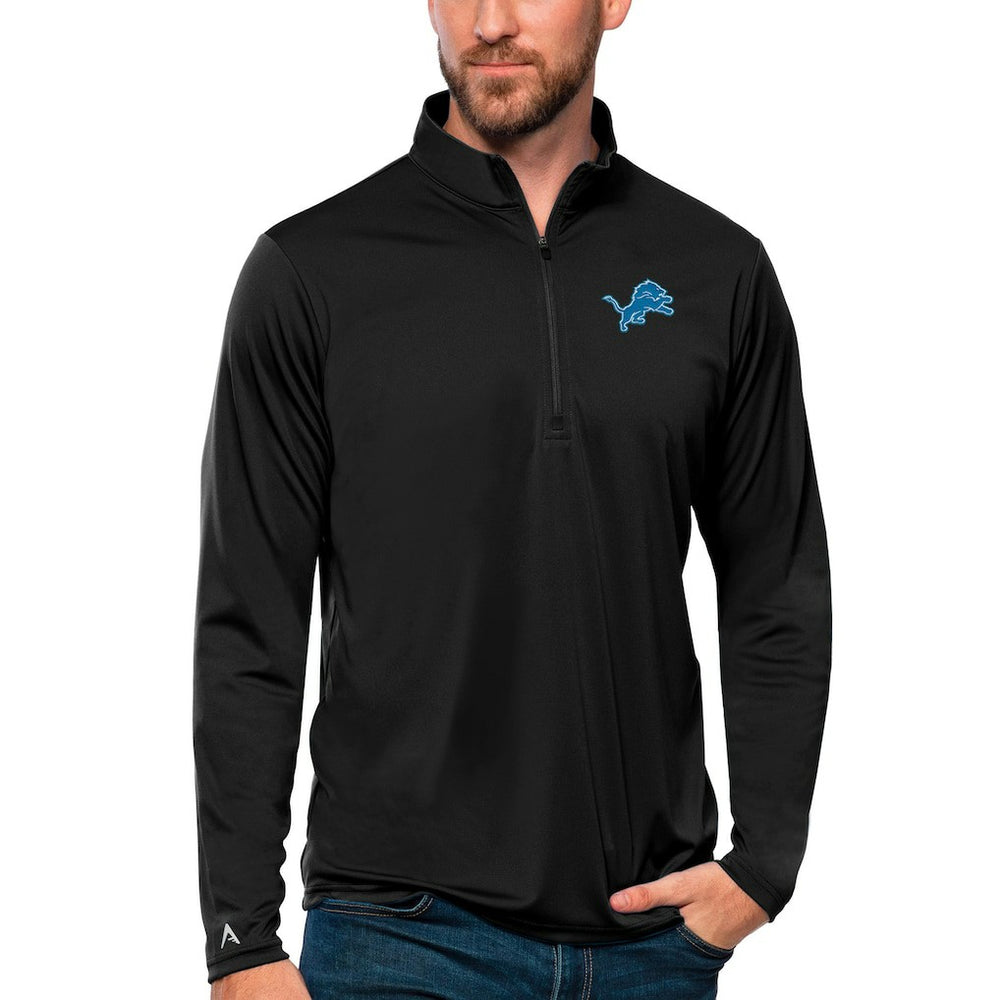 Detroit Lions Antigua Tribute Quarter-Zip Lightweight Pullover Top - Black online