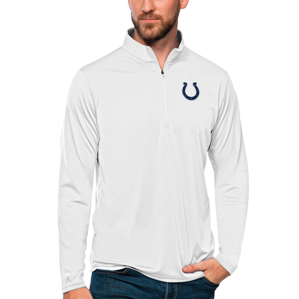 Indianapolis Colts Antigua Tribute Quarter-Zip Lightweight Pullover Top - White on sale