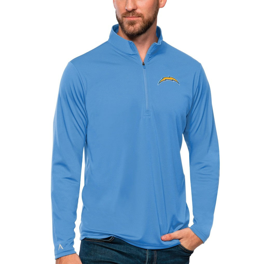 Los Angeles Chargers Antigua Tribute Quarter-Zip Lightweight Pullover Top - Powder Blue outlet