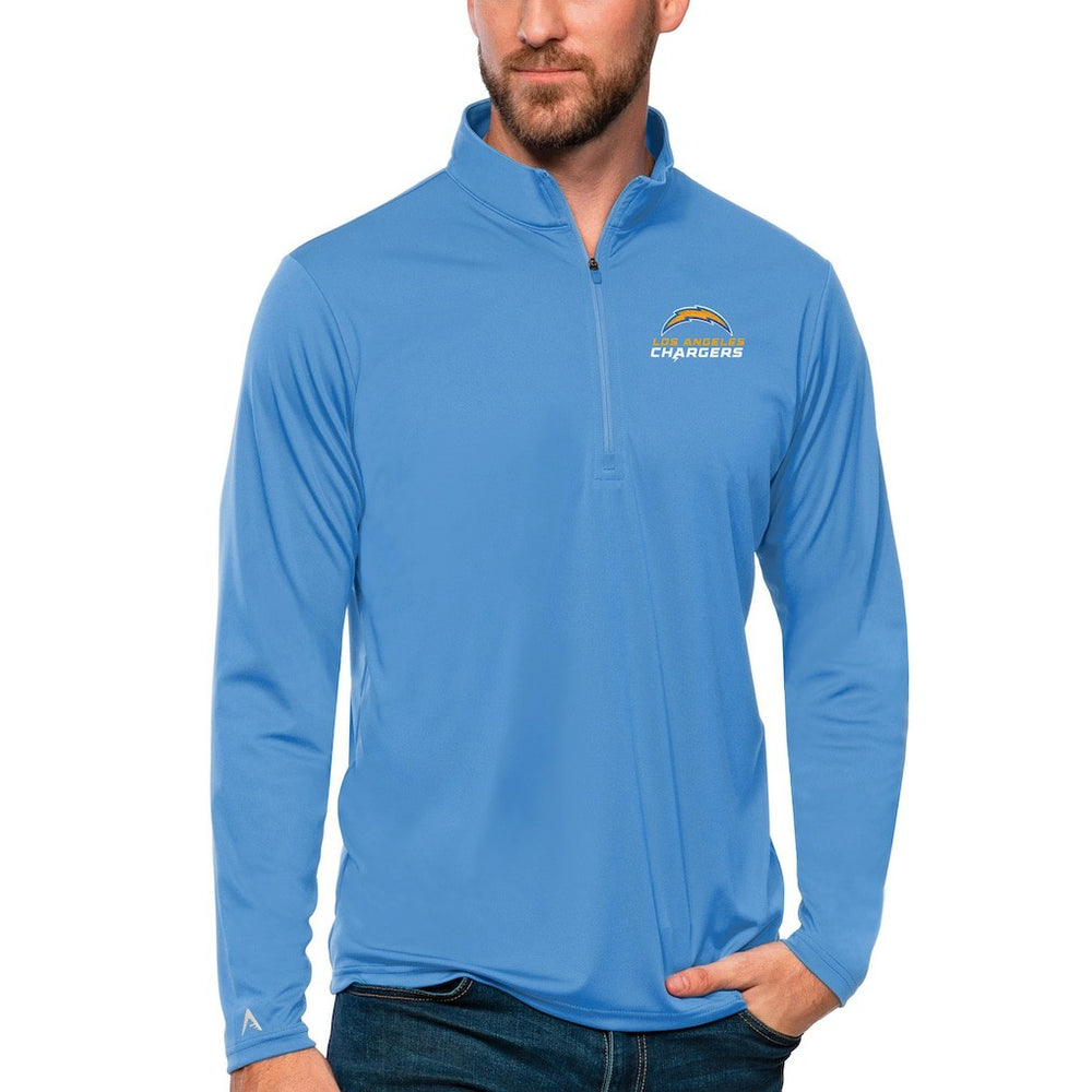 Los Angeles Chargers Antigua Tribute Quarter-Zip Lightweight Pullover Top - Powder Blue sale