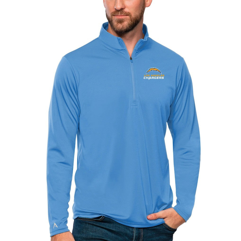 Los Angeles Chargers Antigua Tribute Quarter-Zip Lightweight Pullover Top - Powder Blue sale