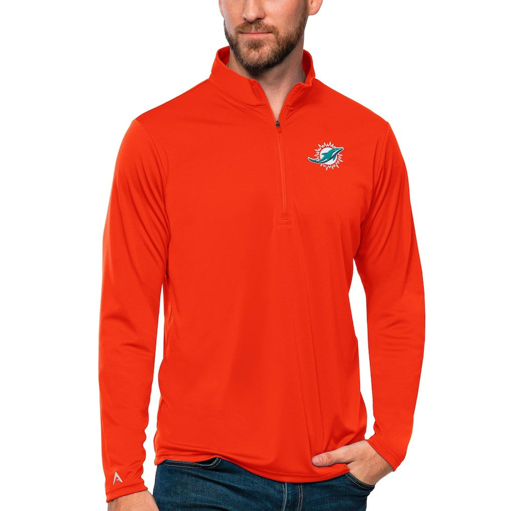 Miami Dolphins Antigua Tribute Quarter-Zip Lightweight Pullover Top - Orange sale