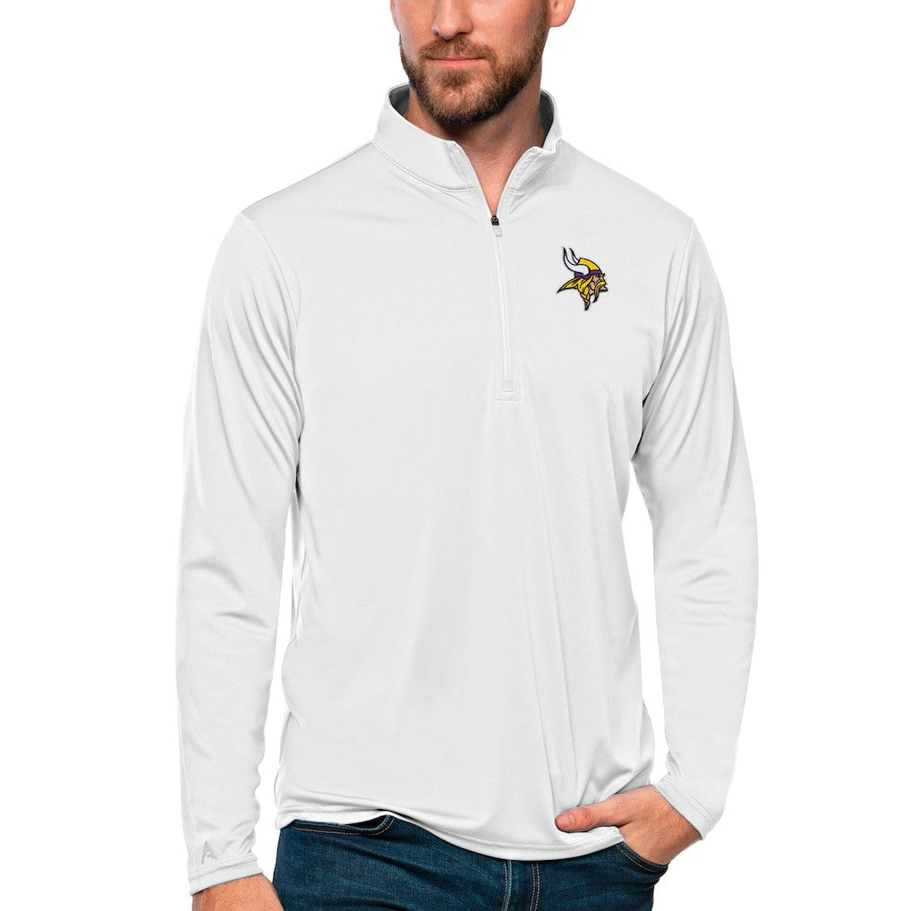 Minnesota Vikings Antigua Tribute Quarter-Zip Lightweight Pullover Top - White sale