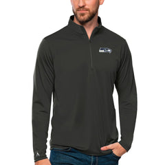 Seattle Seahawks Antigua Tribute Quarter-Zip Lightweight Pullover Top - Charcoal online