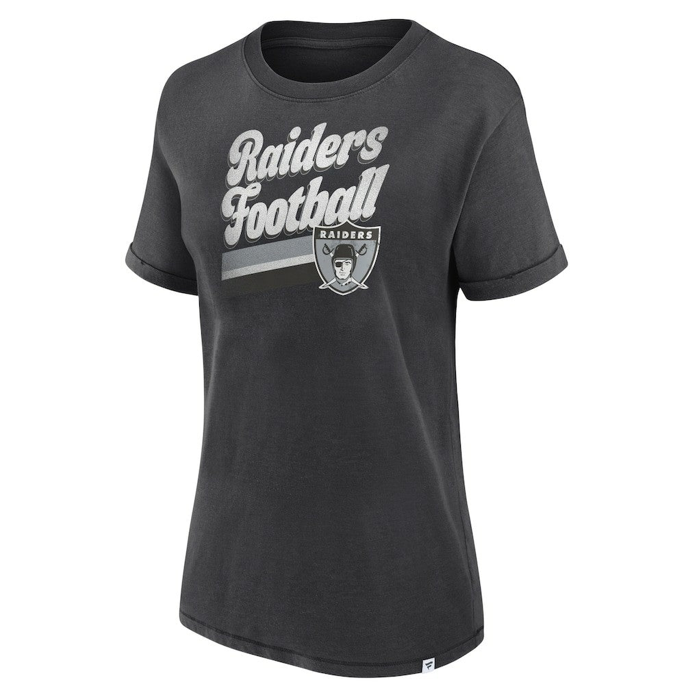 Las Vegas Raiders Women's Hit Snow Washed T-Shirt - Charcoal cheap