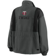 Minnesota Twins WEAR by Erin Andrews Women's Packable Half-Zip Jacket - Charcoal