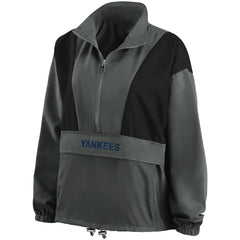 New York Yankees WEAR by Erin Andrews Women's Packable Half-Zip Jacket - Charcoal