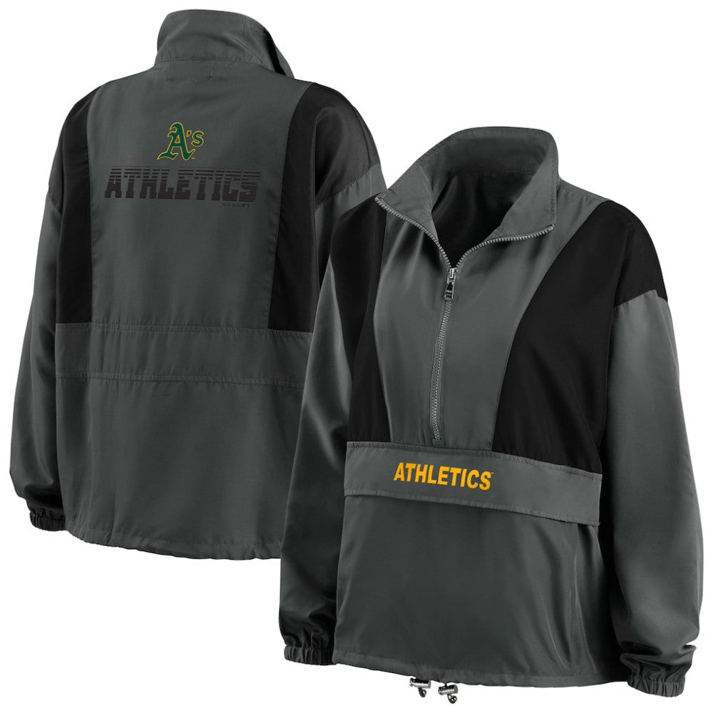 Athletics WEAR by Erin Andrews Women's Packable Half-Zip Jacket - Charcoal