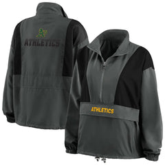 Athletics WEAR by Erin Andrews Women's Packable Half-Zip Jacket - Charcoal