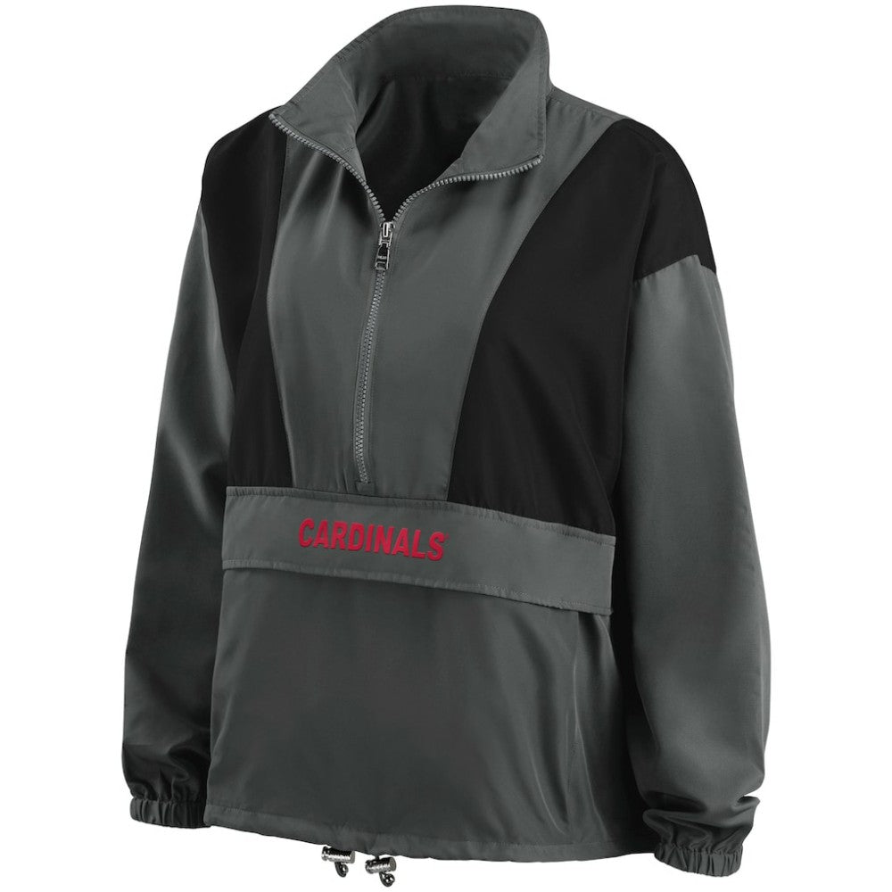 St. Louis Cardinals WEAR by Erin Andrews Women's Packable Half-Zip Jacket - Charcoal