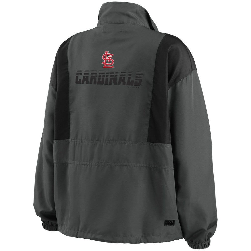 St. Louis Cardinals WEAR by Erin Andrews Women's Packable Half-Zip Jacket - Charcoal
