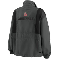 St. Louis Cardinals WEAR by Erin Andrews Women's Packable Half-Zip Jacket - Charcoal