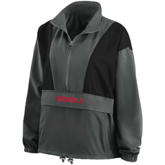 Washington Nationals WEAR by Erin Andrews Women's Packable Half-Zip Jacket - Charcoal