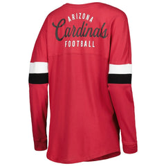 Arizona Cardinals New Era Women's Athletic Varsity Lace-Up Lightweight Long Sleeve T-Shirt - Cardinal on sale