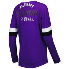 Baltimore Ravens New Era Women's Athletic Varsity Lace-Up Lightweight Long Sleeve T-Shirt - Purple cheap