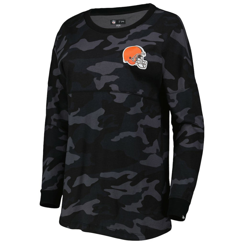 Cleveland Browns New Era Women's Camo Long Sleeve T-Shirt - Black online