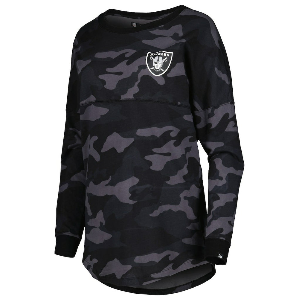 Las Vegas Raiders New Era Women's Camo Long Sleeve T-Shirt - Black sale