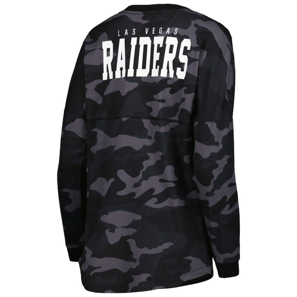 Las Vegas Raiders New Era Women's Camo Long Sleeve T-Shirt - Black sale