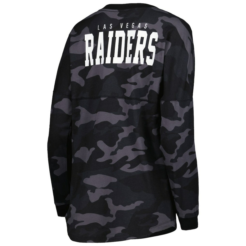 Las Vegas Raiders New Era Women's Camo Long Sleeve T-Shirt - Black sale
