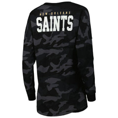New Orleans Saints New Era Women's Camo Long Sleeve T-Shirt - Black outlet