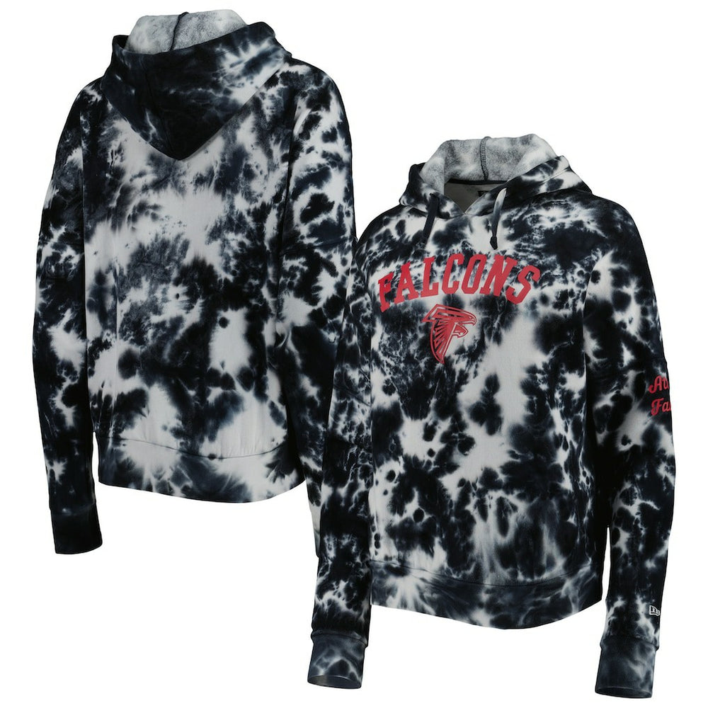 Atlanta Falcons New Era Women's Cloud Dye Fleece Pullover Hoodie - Black discount