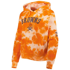 Cleveland Browns New Era Women's Cloud Dye Fleece Pullover Hoodie - Orange cheap