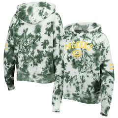 Green Bay Packers New Era Women's Cloud Dye Fleece Pullover Hoodie - Green discount