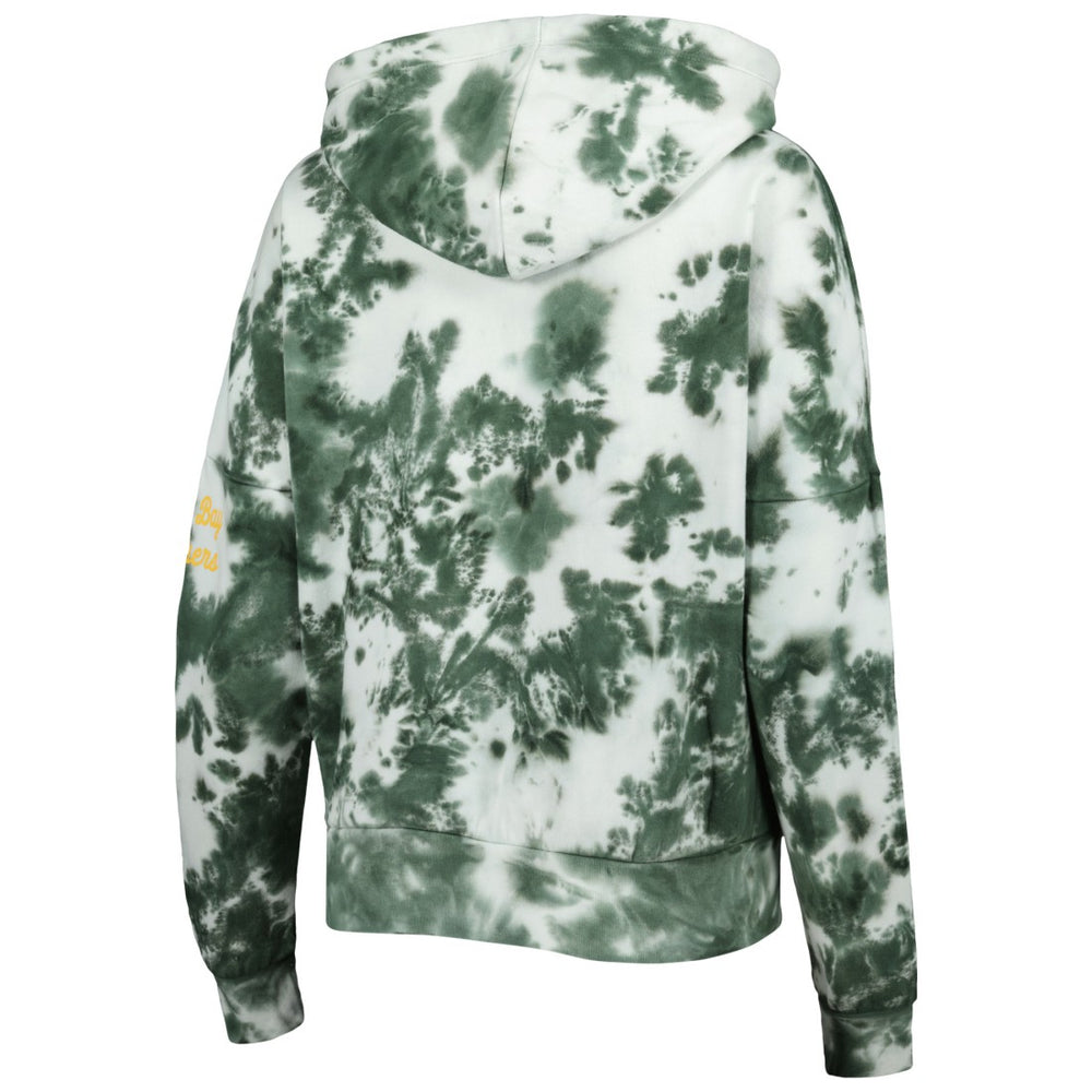 Green Bay Packers New Era Women's Cloud Dye Fleece Pullover Hoodie - Green discount