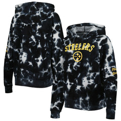 Pittsburgh Steelers New Era Women's Cloud Dye Fleece Pullover Hoodie - Black on sale