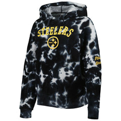 Pittsburgh Steelers New Era Women's Cloud Dye Fleece Pullover Hoodie - Black on sale