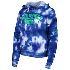 Seattle Seahawks New Era Women's Cloud Dye Fleece Pullover Hoodie - Royal sale