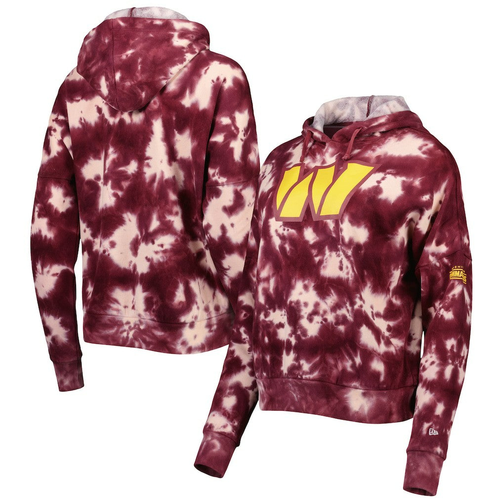 Washington Commanders New Era Women's Cloud Dye Fleece Pullover Hoodie - Burgundy on sale