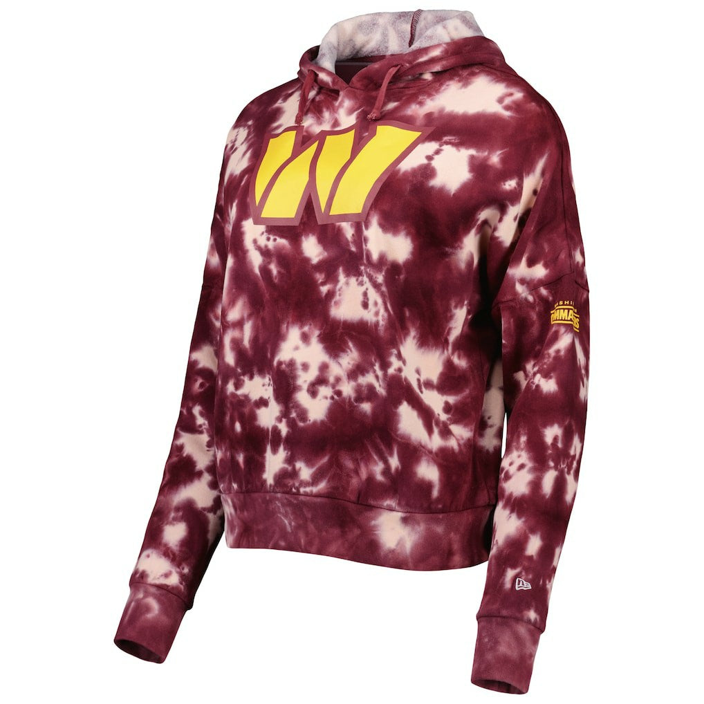 Washington Commanders New Era Women's Cloud Dye Fleece Pullover Hoodie - Burgundy on sale
