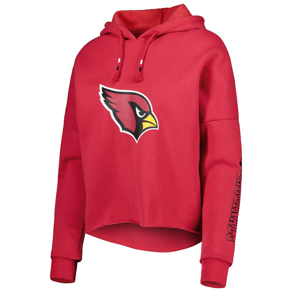 Arizona Cardinals New Era Women's Foil Sleeve Pullover Hoodie - Cardinal discount