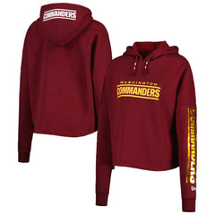 Washington Commanders New Era Women's Foil Sleeve Pullover Hoodie - Burgundy online