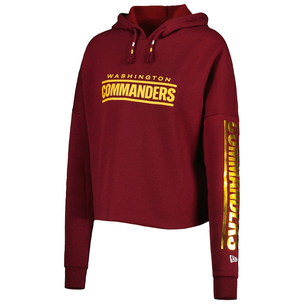 Washington Commanders New Era Women's Foil Sleeve Pullover Hoodie - Burgundy online