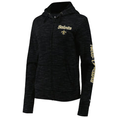 New Orleans Saints New Era Women's Reverse Space-Dye Full-Zip Hoodie - Black discount