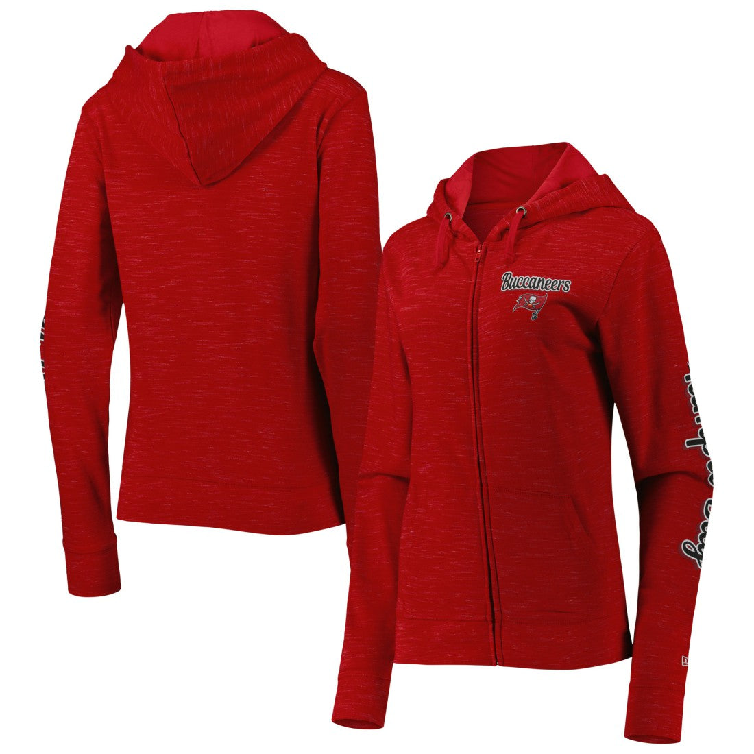 Tampa Bay Buccaneers New Era Women's Reverse Space-Dye Full-Zip Hoodie - Red cheap