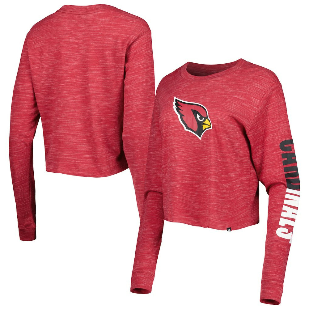 Arizona Cardinals New Era Women's Crop Long Sleeve T-Shirt - Cardinal discount