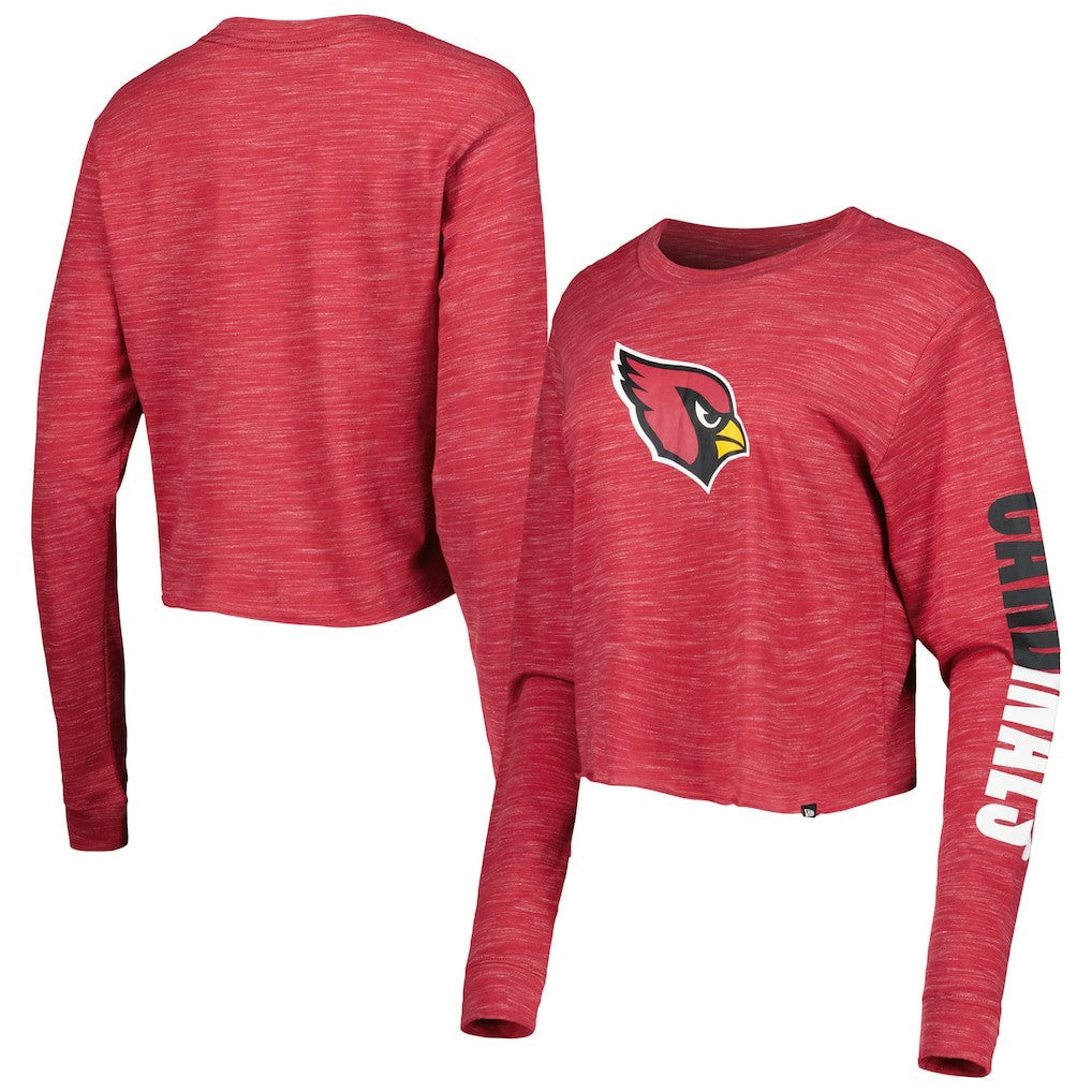 Arizona Cardinals New Era Women's Crop Long Sleeve T-Shirt - Cardinal discount