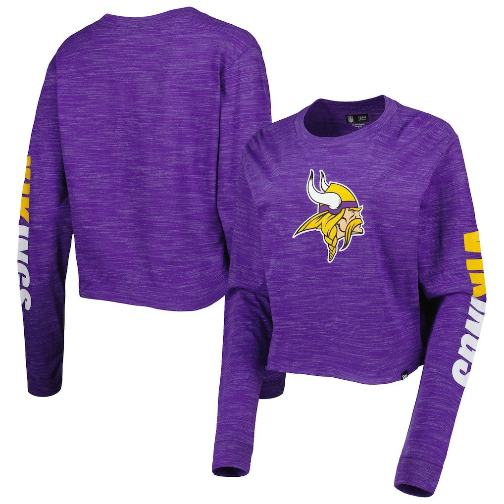 Minnesota Vikings New Era Women's Crop Long Sleeve T-Shirt - Purple on sale