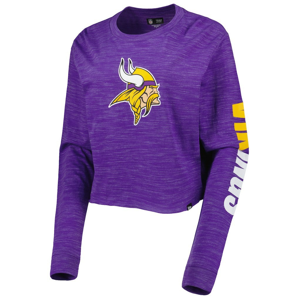 Minnesota Vikings New Era Women's Crop Long Sleeve T-Shirt - Purple on sale